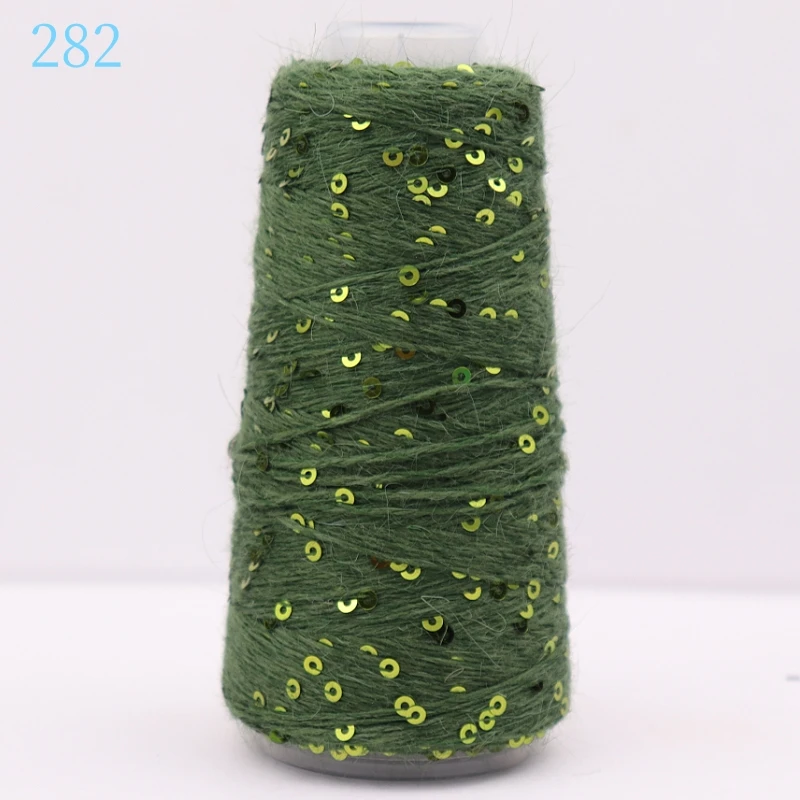 пряжа 500g 2000M Plush Angora rabbit hair mink Yarn 3mm Sequins DIY knitting Christmas Sweater Hat Scarf Decoration Wool Yarn - Image 3