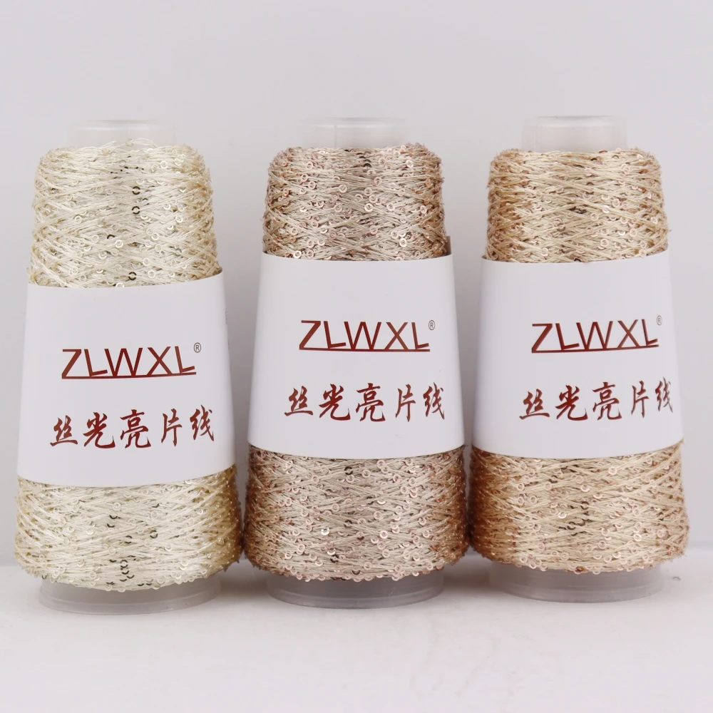 New Colour 50g 250M 2mm Sequin Polyester filament yarn DIY Knitted decoration Hand crochet KNITTING YARN пряжа - Image 2