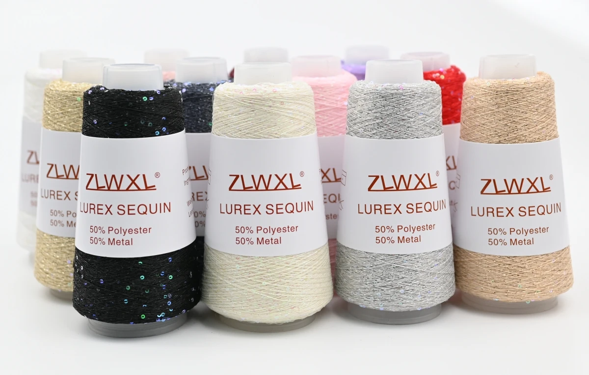 NEW Sequin Gold Pure Silver Lurex Fabric 50g Ball Metallic Knitting Yarn for Crafts Wholesale - Image 4