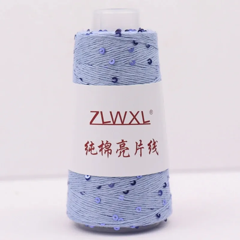 Блэк пряжа 100g 800M 3mm Sequin cotton yarn DIY Knitted decoration Hand crochet KNITTING YARN