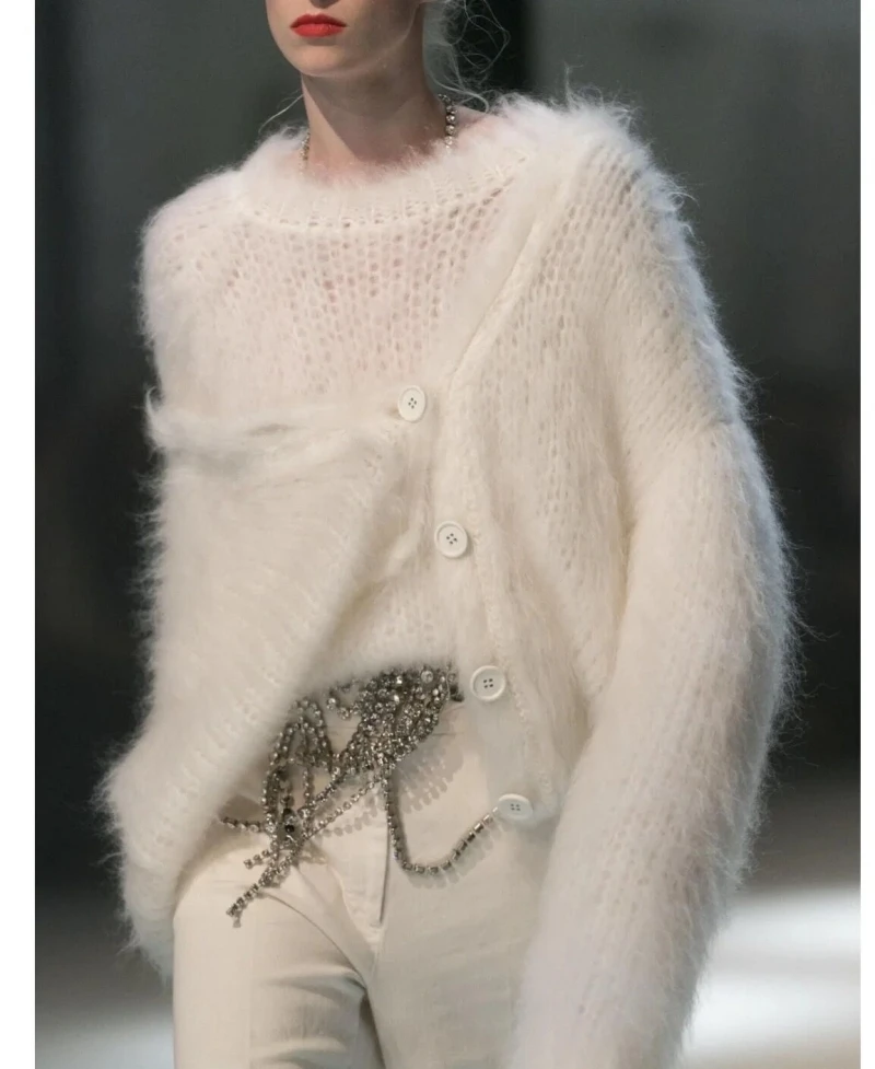 100g 500 metre 2cM Imitation Rabbit ECO Mink hair nylon yarn DIY Hand knitted winter warm Sweater Hat Doll scarf пряжа Yarn - Image 2